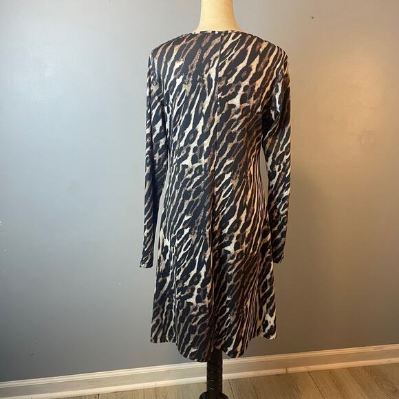 Avon Signature Collection Animal Print Long Sleeve Dress Size Medium Siren - Picture 2 of 5